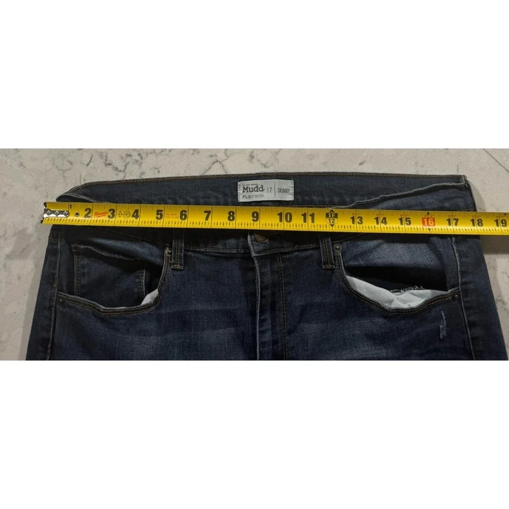 Mudd FLX Stretch Jeans Womens 17 Blue Dark Wash Skinny Fit JM83D022R2B Denim